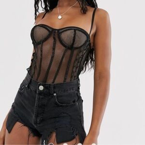 Public Desire X Lissy Roddy structured mesh bodysuit